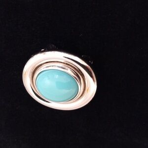 Vintage CINER Silver-Tone and Faux Turquoise Necklace Enhancer